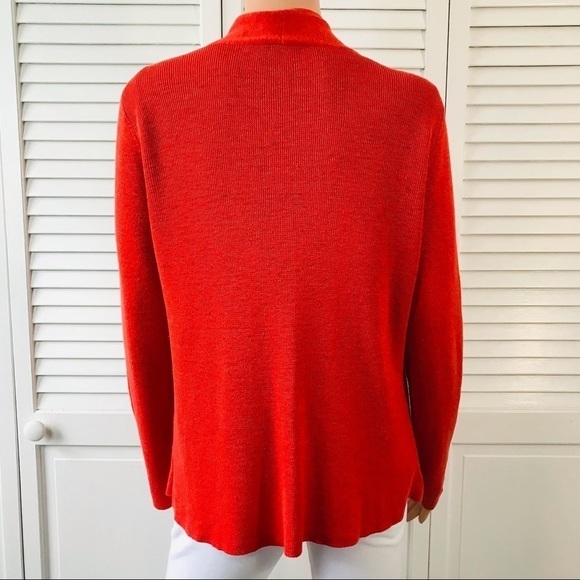 EILEEN FISHER Linen Open Front Cardigan Sweater Size Medium - Picture 7 of 10